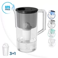 Dzbanki filtrujące - Wessper Aquaclassic Dzbanek Filtrujący Wodę 2,5L Czarny + 3X Filtr Wody - miniaturka - grafika 1