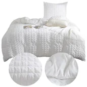 Pościel - Pościel 140 x 200 2cz Kora Jednolita Creasy Biały - miniaturka - grafika 1
