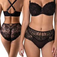 Majtki damskie - Majtki Alles Truffle Noir wysoki stan czarne z czekoladą - Rozmiar 40 - miniaturka - grafika 1