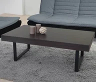 Ławy i stoliki kawowe - Stolik kawowy Kos T576, stolik do salonu 40x110x60cm z certyfikatem MVG ~ Wenge, ciemne metalowe nogi - miniaturka - grafika 1