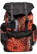 Plecaki - Urban Classics Unisex Bandana Patchwork Print Backpack plecak, czarny/pomarańczowy, jeden rozmiar - miniaturka - grafika 1