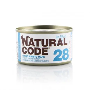 Natural Code 28 Tuńczyk I Mix Owoców Morza W Galaretce - Mokra Karma Dla Kota - Puszka 85G - Mokra karma dla kotów - miniaturka - grafika 1