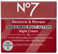 Kremy do twarzy - No7, Restore & Renew Face & Neck Multi Action Night Cream, Krem Do Twarzy Na Noc, 50ml - miniaturka - grafika 1