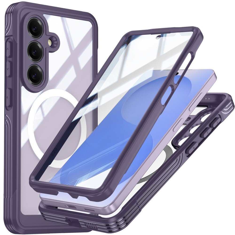 Etui pancerne 360 Supero MagSafe do Samsung Galaxy S26, przezroczysto-fioletowe