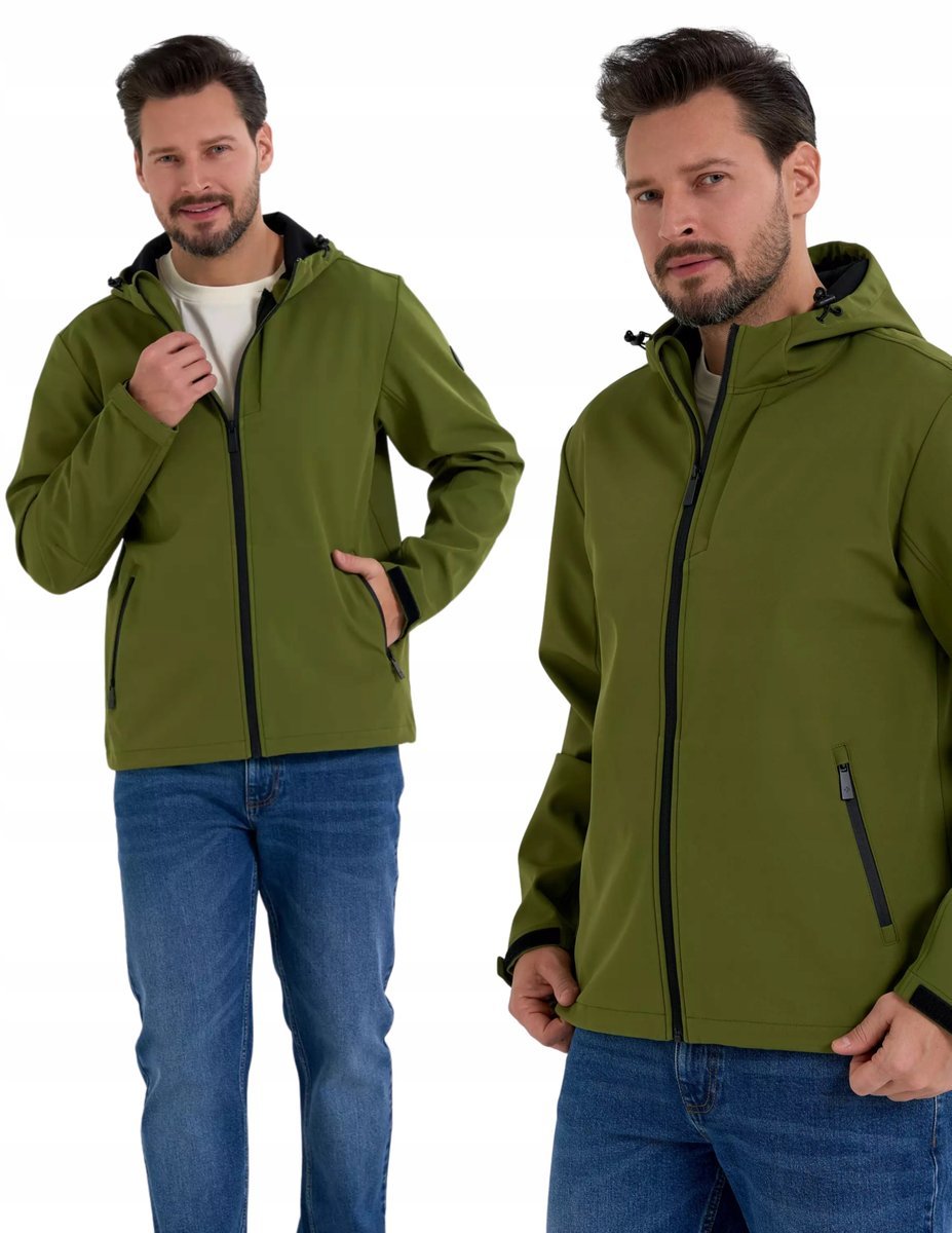 Męska Kurtka Przejściowa Softshell Przeciwdeszczowy Poliester MORAJ - XL
