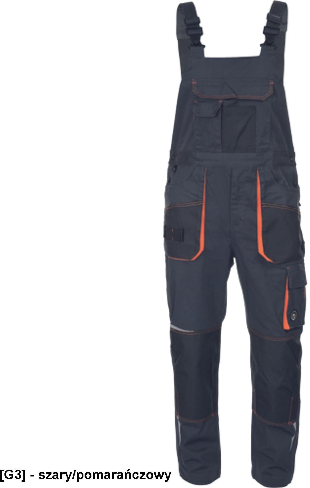 EMERTON STRETCH - emerton stretch ogrodniczki OXFORD 600D na kolanach wkładki nakolannikowe odblaski 65 % poliester 32 % - czarny/żółty 68