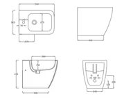Bidety - Hidra Kiub Bidet stojący 54x36,5 cm biały KI14.001 - odbiór osobisty: Kraków, Warszawa - miniaturka - grafika 1