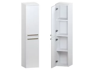 Słupek Łazienkowy ATH 30 cm 2D Lewy - Biały Mat - Uchwyty Stal Szczotkowana - Szafki łazienkowe - miniaturka - grafika 1