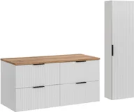 Meble łazienkowe - Zestaw meblowy 120cm z blatem i Szafką wysoką - miniaturka - grafika 1