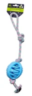 Zabawki dla psów - Zabawka dla psa Szarpak 40 cm z piłką niebieski TRIKROLL 560710 - miniaturka - grafika 1