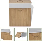 Kosze na bieliznę - The Living Store Bambusowy kosz na pranie prostokątny naturalny - miniaturka - grafika 1