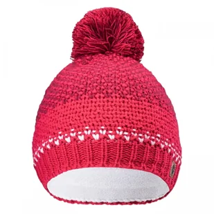 Czapka zimowa dziecięca Hi-tec HERVIN JR ROSE RED/BEET RED - Czapki damskie - miniaturka - grafika 1