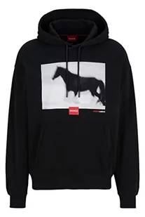 HUGO bluza męska dorse, czarny (Black1), XL - Bluzy męskie - miniaturka - grafika 1
