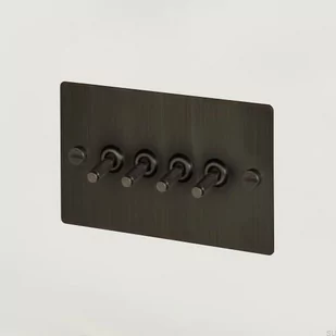 Włącznik Poczwórny 4G Palony Brąz [El044] - Wyłączniki światła i elektryczne - miniaturka - grafika 1