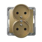 Gniazdka elektryczne - Ospel Impresja antracyt gniazdo podwójne +0) GP-2YZ/50 GP-2YZ/50 - miniaturka - grafika 1