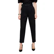 Spodnie damskie - Spodnie damskie Naf Naf Egiselle cygaretki z wysokim stanem w kant-S - miniaturka - grafika 1