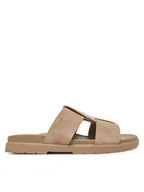 Klapki i japonki męskie - Calvin Klein Klapki Lug Sandal Double T Su HM0HM01800 Brązowy - miniaturka - grafika 1