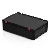 Pozostałe wyposażenie warsztatu - Pojemnik EURO ESD z pokrywą 60x40x18,5 cm - miniaturka - grafika 1