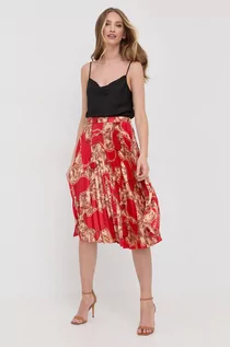 Spódnice - Guess Marciano spódnica kolor czerwony midi rozkloszowana - grafika 1