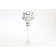 Świeczniki - Świecznik szklany 40 cm złoty - miniaturka - grafika 1