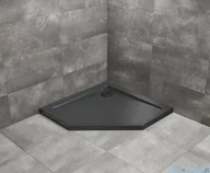 Brodziki prysznicowe - Radaway Doros Pt Stone brodzik pięciokątny 100x100x5cm czarny SDRPT1010-01-54S - miniaturka - grafika 1