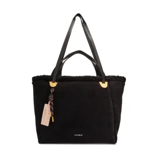Coccinelle Skórzana shopperka Coccinelle x Inuikii Shearling z dodatkiem wełny - Torebki damskie - miniaturka - grafika 1