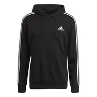 Bluzy sportowe męskie - adidas Essentials 3-Stripes Fleece Hoodie, męska bluza - miniaturka - grafika 1