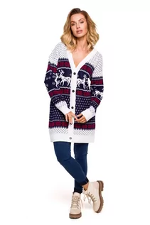 Swetry damskie - MXS07 Kardigan świąteczny zapinany na guziki - model 3 - grafika 1