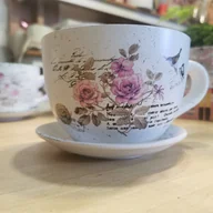 Donice - Filiżanka doniczka ceramiczna róże średnica 15cm - miniaturka - grafika 1