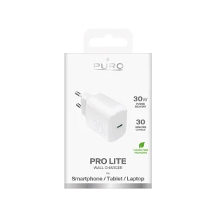 Ładowarka sieciowa Puro PROLITE 30W USB-C biała szybkie ładowanie - Ładowarki do telefonów - miniaturka - grafika 1
