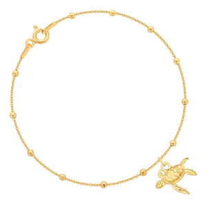 Złota bransoletka z żółwiem - Bransoletki - miniaturka - grafika 1