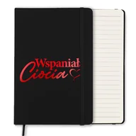 Notesy i bloczki - NOTES CZARNY Z GUMKĄ A5 LINIE NA PREZENT DLA WSPANIAŁEJ CIOCI RED WZORÓW - miniaturka - grafika 1