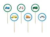 Urodziny dziecka - Congee.pl Pikery na tort Samochodziki - 6 szt. PIK-SAM - miniaturka - grafika 1