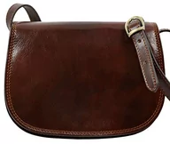 Torebki damskie - Time Resistance Skórzana torba na ramię dla kobiet, torba na ramię, listonoszka, Brązowy, Rozmiar Uniwersalny - miniaturka - grafika 1