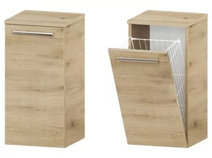 Słupek Łazienkowy ATHD 35 cm K - Dąb Evoke Coast Mat - Uchwyty Chromowane - Szafki łazienkowe - miniaturka - grafika 1