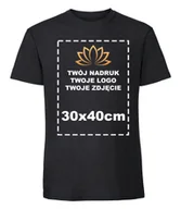 Koszulki męskie - Koszulka Bawełniana Męska Z Twoim Nadrukiem 30x40cm Czarny M - miniaturka - grafika 1