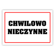 Tablice BHP - Tablica laminowana A5 - chwilowo nieczynne - miniaturka - grafika 1