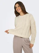 Swetry damskie - ONLY Sweter w kolorze beżowym - miniaturka - grafika 1