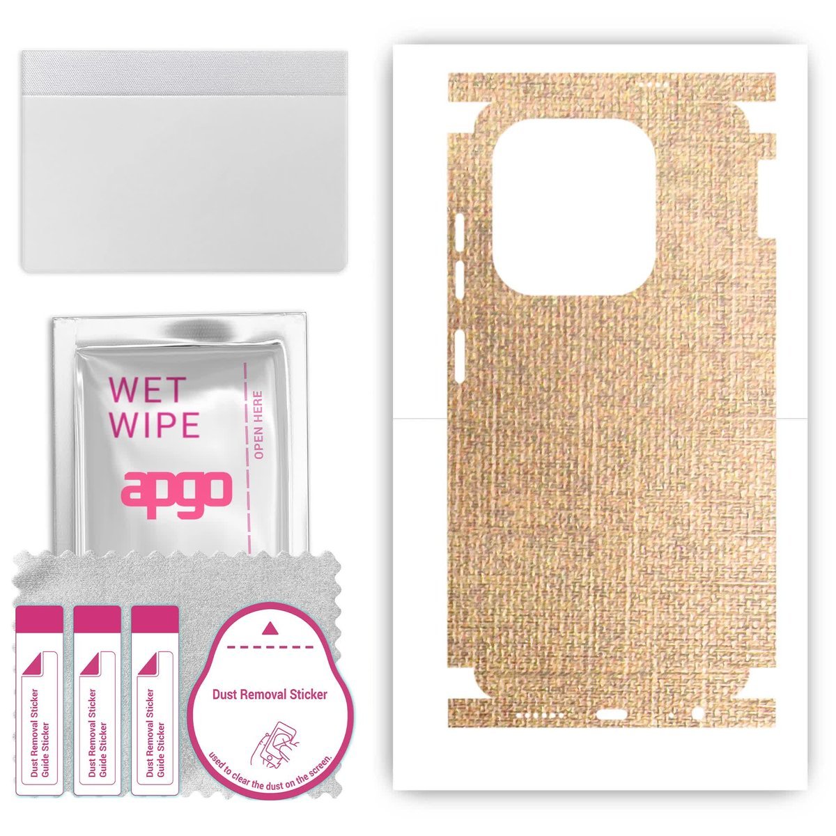 Folia naklejka skórka strukturalna na TYŁ+BOKI do Tecno Spark 20C - Tkanina Denim Beżowy - apgo SKINS