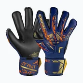 Piłka nożna - Rękawice bramkarskie Reusch Attrakt Gold X Evolution premium blue/gold/black - miniaturka - grafika 1