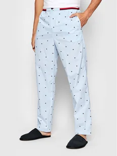 Tommy Hilfiger Spodnie piżamowe Woven UM0UM02356 Niebieski Regular Fit - Spodnie sportowe męskie - miniaturka - grafika 1