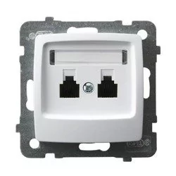 Ospel elektro Gniazdo Telefoniczne Podwójne niezależne - Karo GPT-2SN/M/00 - Gniazdka elektryczne - miniaturka - grafika 1