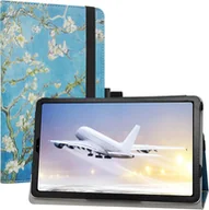Etui do tabletów - ETUI ZAMYKANE TABLET ALLDOCUBE IPLAY 40/KPAD 10.4" NIEBIESKI W BIAŁE KWIATY - miniaturka - grafika 1