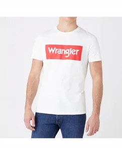 WRANGLER LOGO TEE OFF WHITE 112142862 W7MSD3737 M - Koszulki męskie - miniaturka - grafika 1