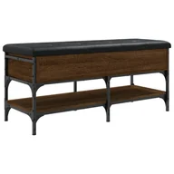 Szafki na buty - vidaXL Ławka na buty w kolorze brązowego dębu 102x42x45 cm Materiał drewnopochodny - miniaturka - grafika 1