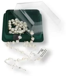 Różaniec srebrny AG, próba 925, kamień PERŁA SŁODKOWODNA - Różańce - miniaturka - grafika 1