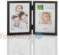 Ramki na zdjęcia - Ramka podwójna, Pinia ciemny brąz (na 2 zdjęcia 10x15cm) - miniaturka - grafika 1