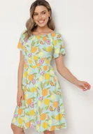 Sukienki - Jasnoniebieska Sukienka Hiszpanka z Bawełną i Motywem Cytrusów Avfila - miniaturka - grafika 1