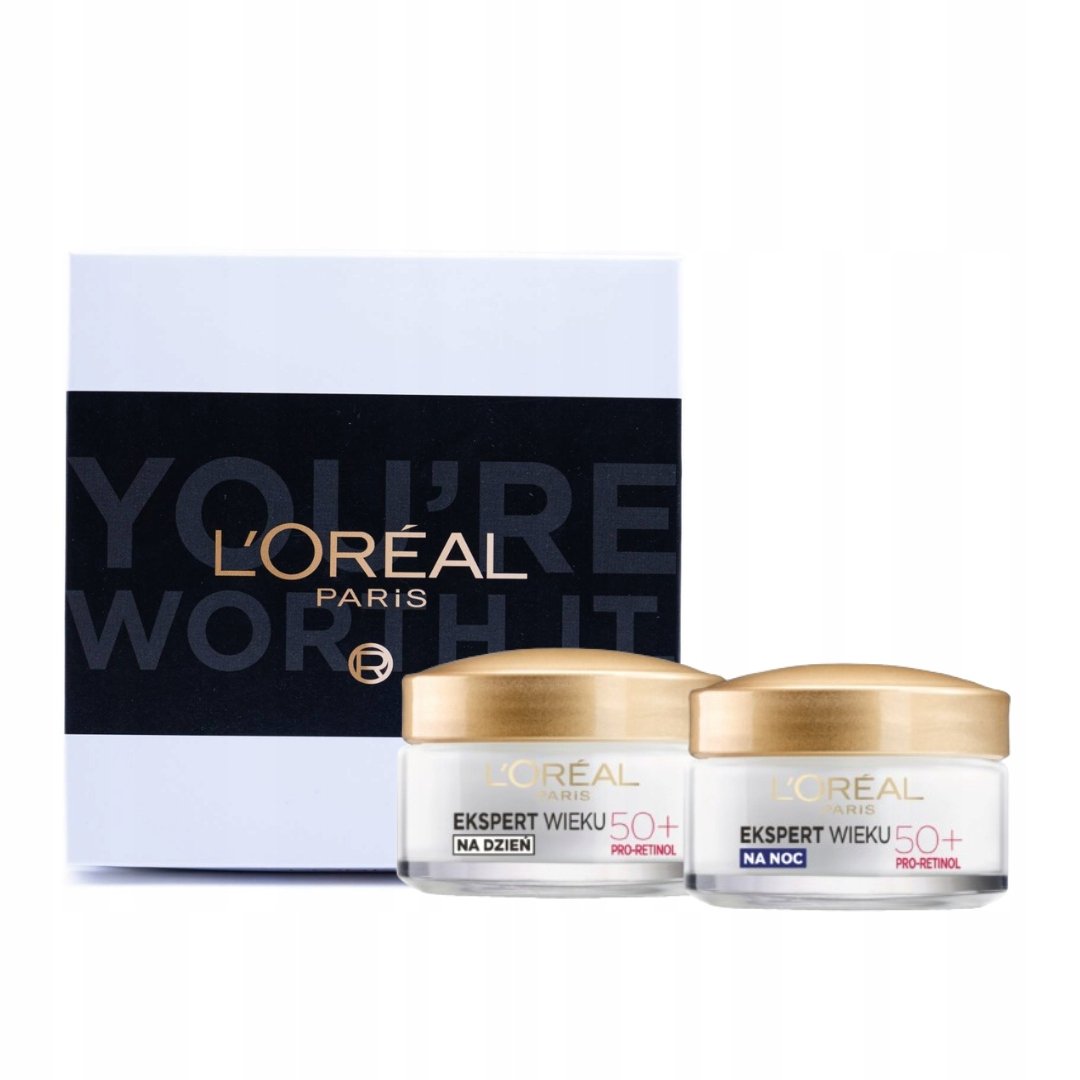 Loreal Ekspert Wieku 50+ Krem do twarzy na dzień, na noc+pudełko prezentowe