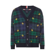 Swetry męskie - Sweter męski Tommy Hilfiger Black Watch Monogram Cardigan dzianinowy kardigan-M - miniaturka - grafika 1